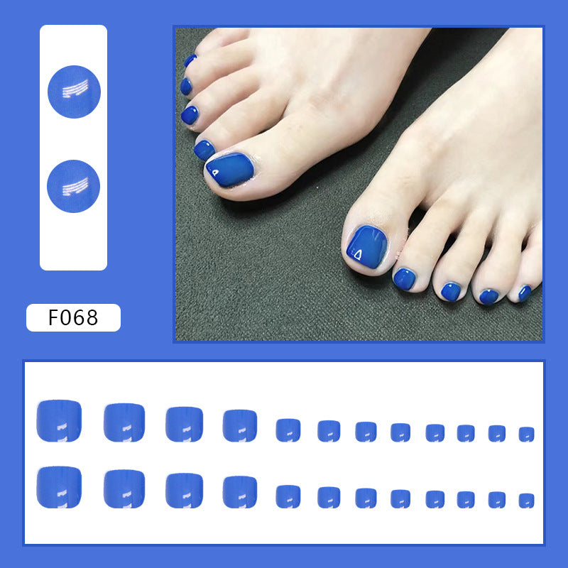 Summer cool feeling sea blue fake nails solid color manicure ins wind press-on nails Press-on toenails special nail piece wholesale|365nails