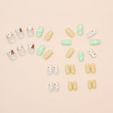 Unhas infantis gatinho fofo três flores peixe curto nail art 30 comprimidos | 365nails