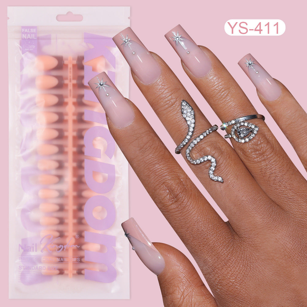 Nail Tips Wear armor French five-color manicure fake nails, prefabricated nail seamless matte color nail patches 150 pieces