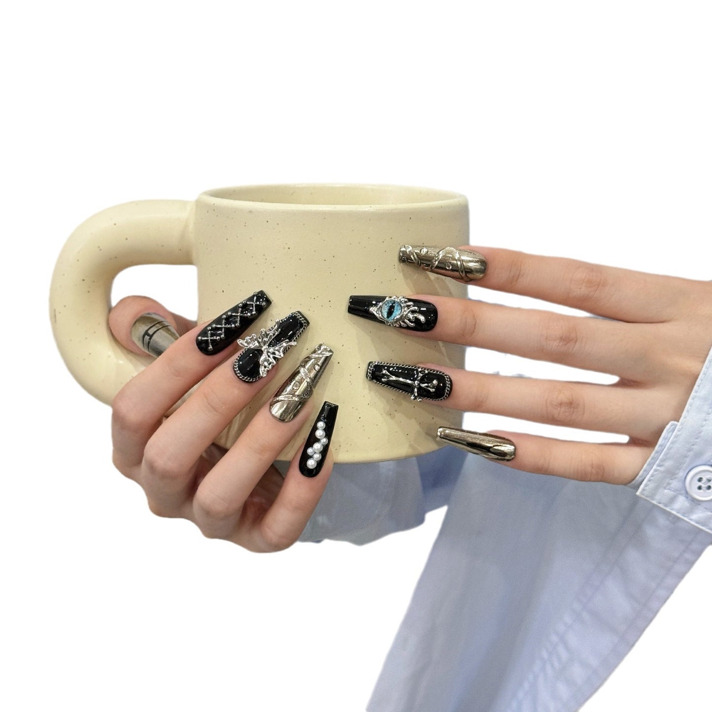 Pure handmade press on nails nail art fake nails beauty | 365nails