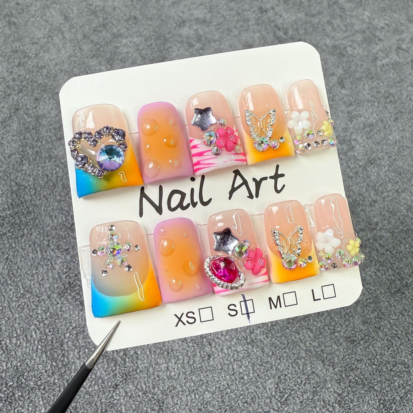 Handmade press on nails Ice Transparent Blush Nail Sweet French Nail Patch Duckbill Shape Nail Wholesale|365nails