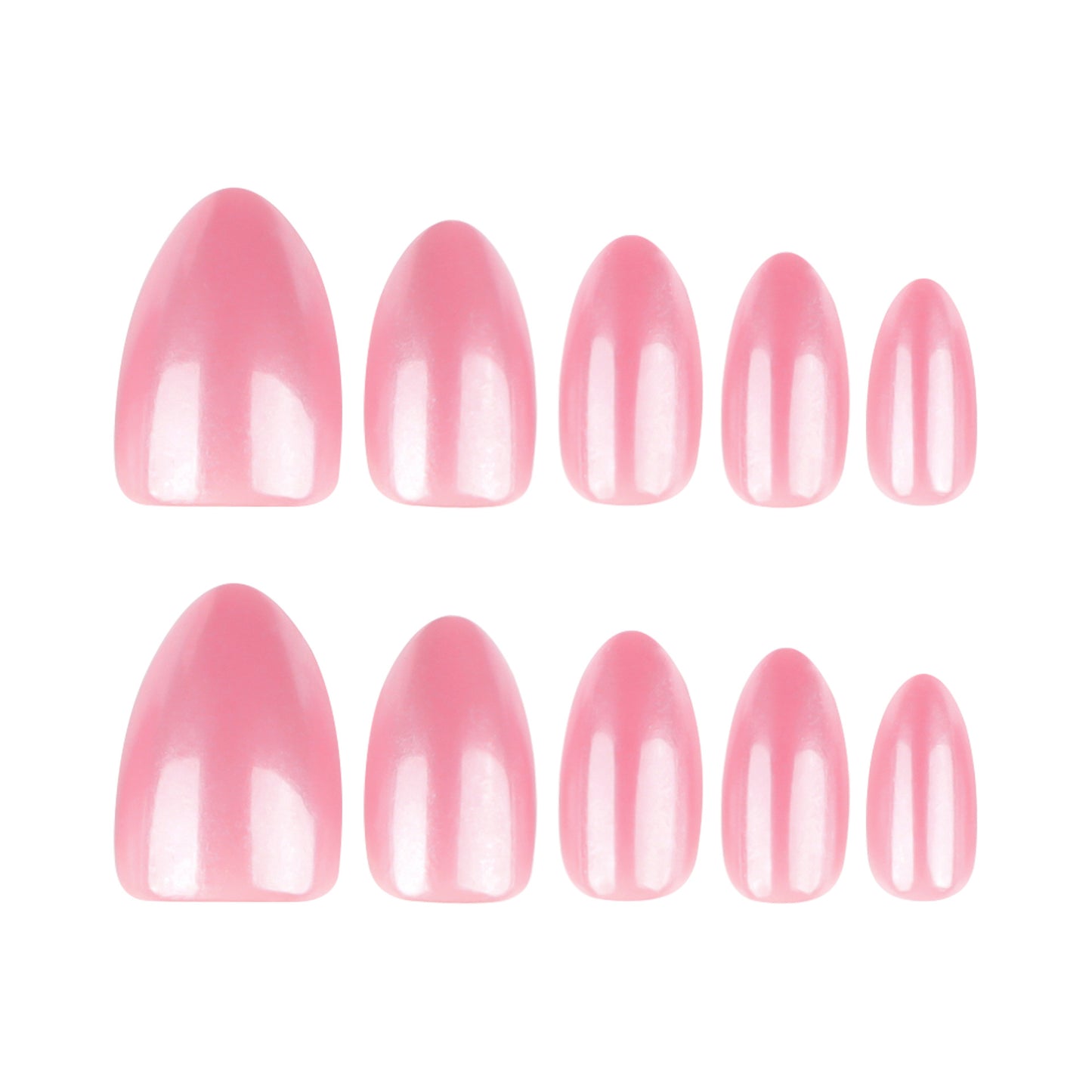 30 boxed high-end magic mirror powder almond short press-on nails