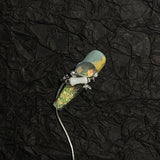 Misty Green Black Rose Pearl Gold Long Coffin Press On Nail