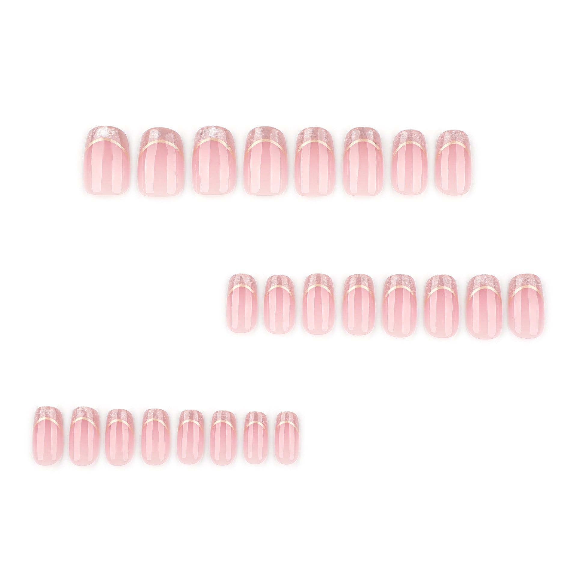 Simple French cat's eye short square round press-on nails