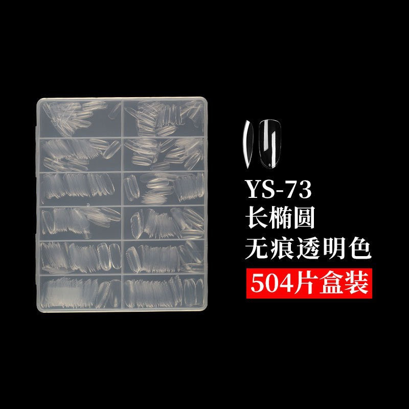 Nail Tips Press on nails pads Transparent and seamless 504 pcs Boxed fake nails Full size Short ballet full sticker Half sticker Trapezoidal nail pads