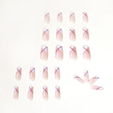 Unhas postiças oblíquas francesas brancas nude, médias e longas, quadradas, removíveis, atacado|365nails