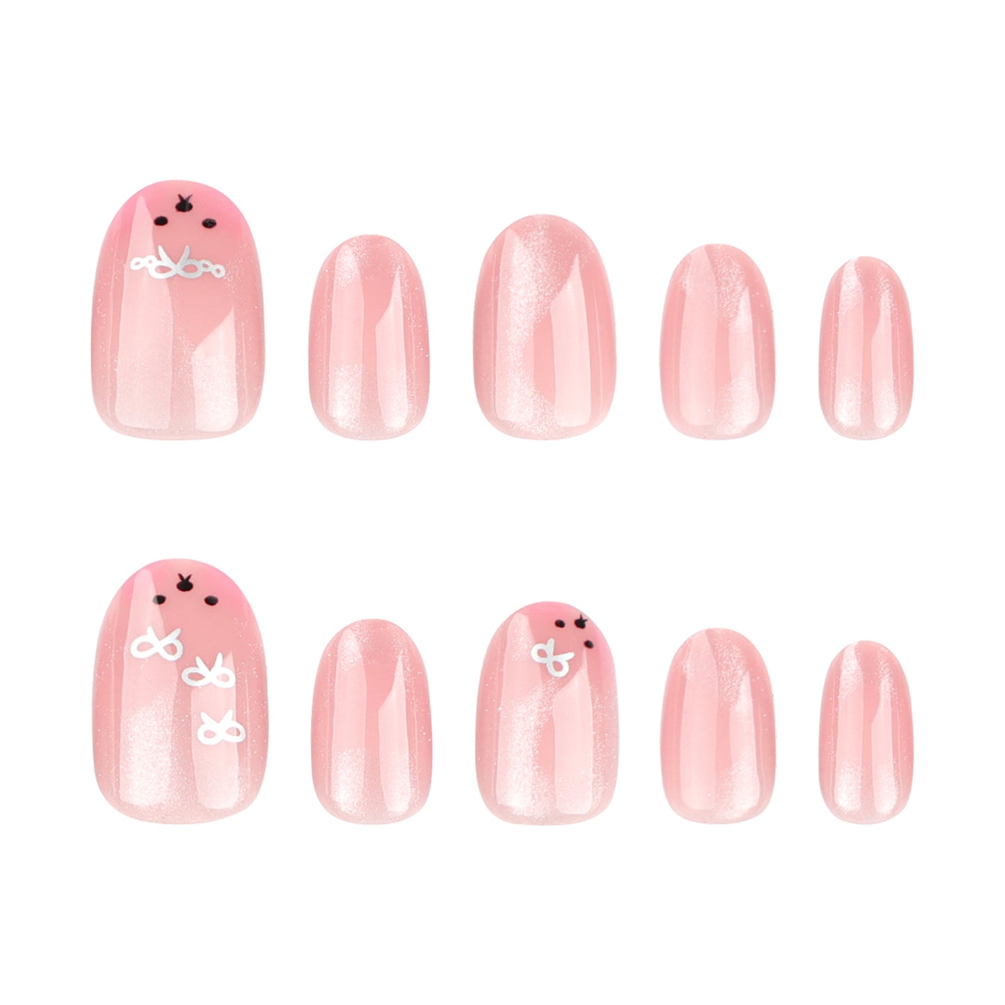 Pack of 24 pink sweet cat eye pads bow nail pads ins s|365nails