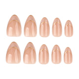 Premium French Cat's Eye Golden Short Almond press-on nails
