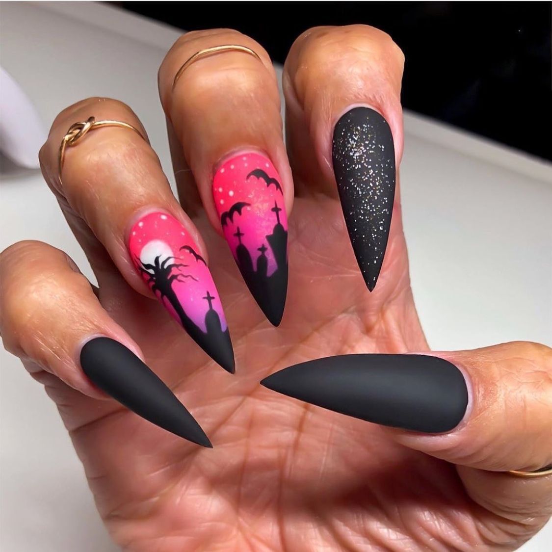 Uñas postizas 3D con diseño de araña y murciélago para Halloween, venta al por mayor | 365nails