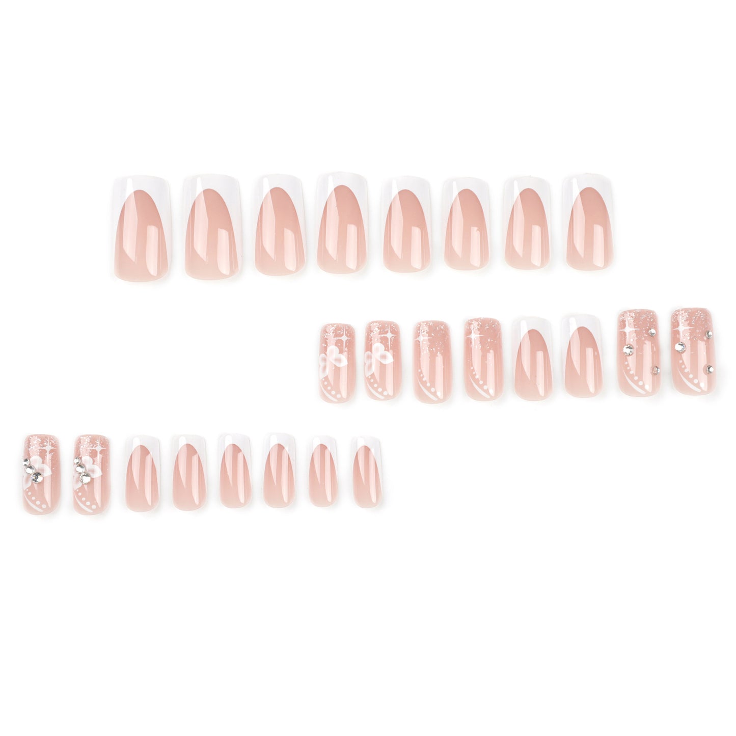 Press-on nails removable nail patch finished product flash diamond butterfly girl fake nail wholesale|365nails