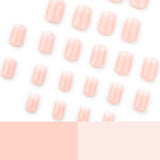 Naked white gradual change manicure fake nails minimalist wear nail short short square wear nail simple fake nails