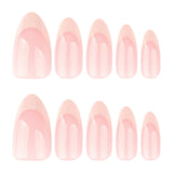30pcs short almonds simple French beige high sense press-on nails