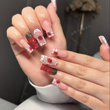 3D three-dimensional strawberry explosion sweet French press-on nails