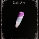 Title Cotton-Candy Aurora | Neon Cloud-Dye Art Series Press-On Nails