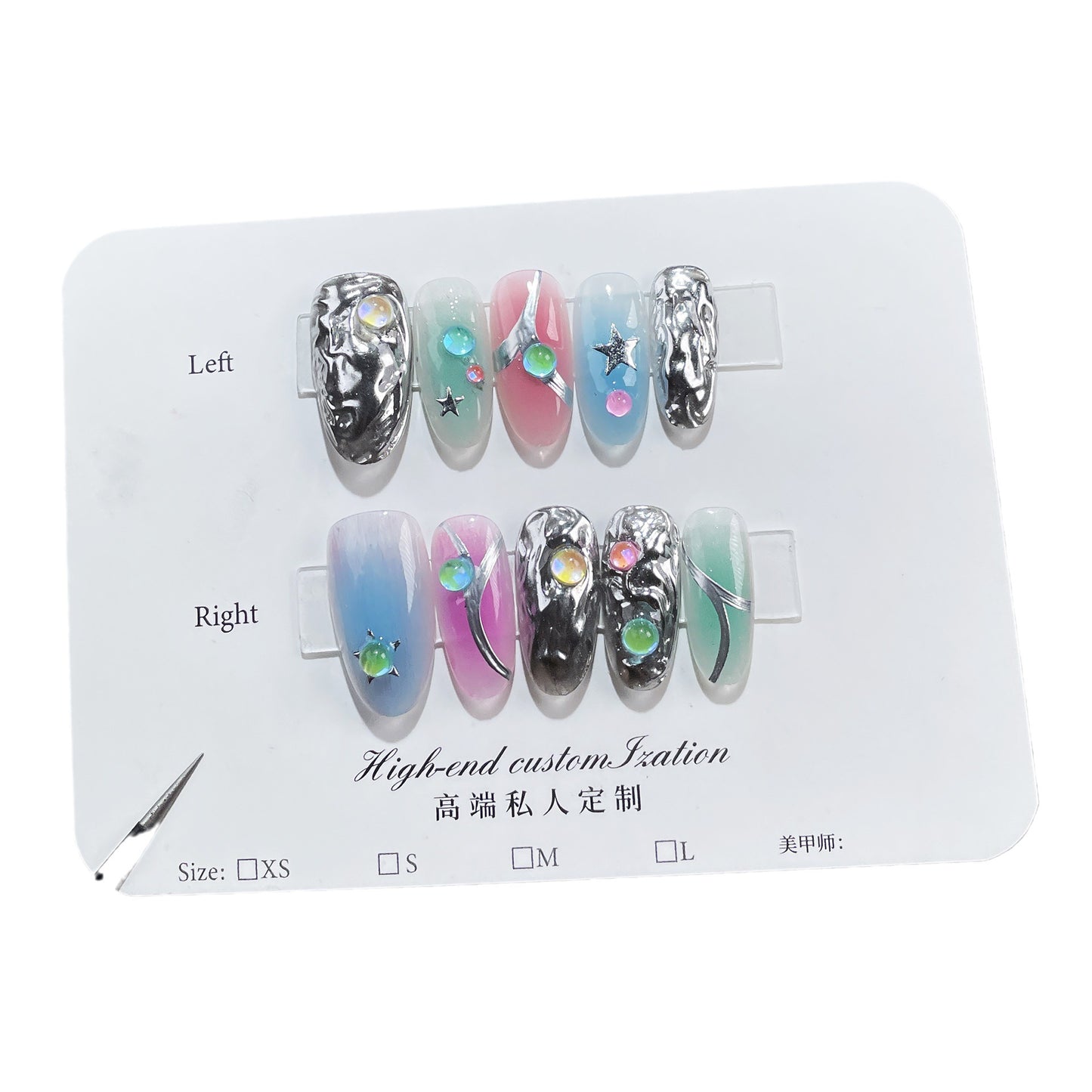 Autumn and winter new handmade worn nail sweet cool Spice girl contrasting color Handmade press on nails art finished patch sticker|365nails