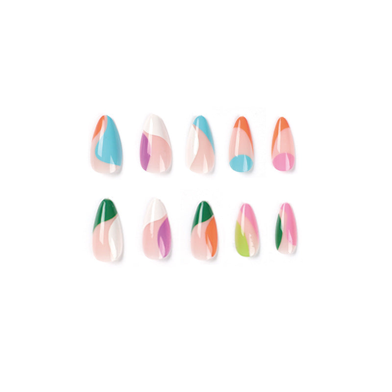 Multi-color French Edge Nail Wholesale Press on nails Medium and Long Nail Press on nails Finished Product Wholesale|365nails