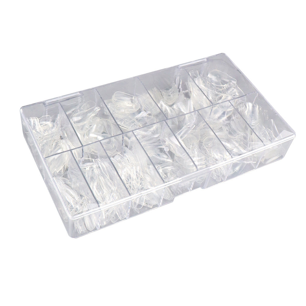 Nail Tips Press on nails pads, love hollow 504 pieces, boxed trapezoidal with holes, fully pasted fake nail transparent nail pads
