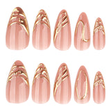 3D three-dimensional hot-selling short almond explosion press-on nails