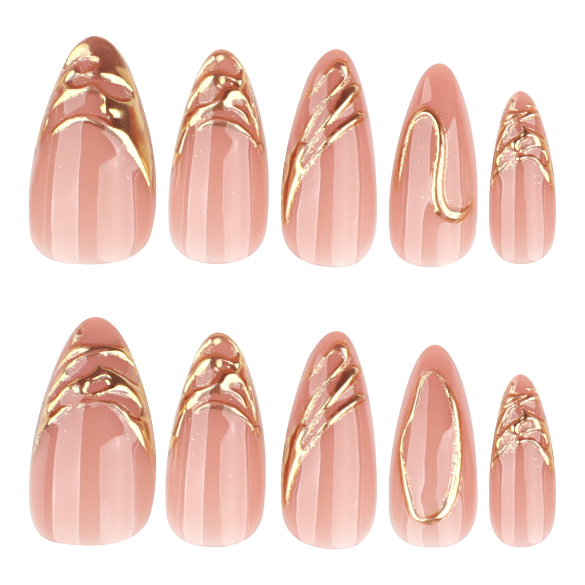 3D three-dimensional hot-selling short almond explosion press-on nails