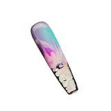Title Cotton-Candy Aurora | Neon Cloud-Dye Art Series Press-On Nails