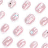 Película de manicura rosa dulce, corta, estrella de amor, estrella de cinco puntas, ins viento, película para uñas postizas, película para uñas postizas|365nails