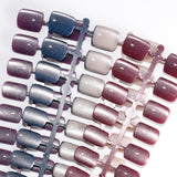 Nail Tips Popular cat eye press on nails, short square nail matte removable fake nails 120 pieces, boxed nail art women