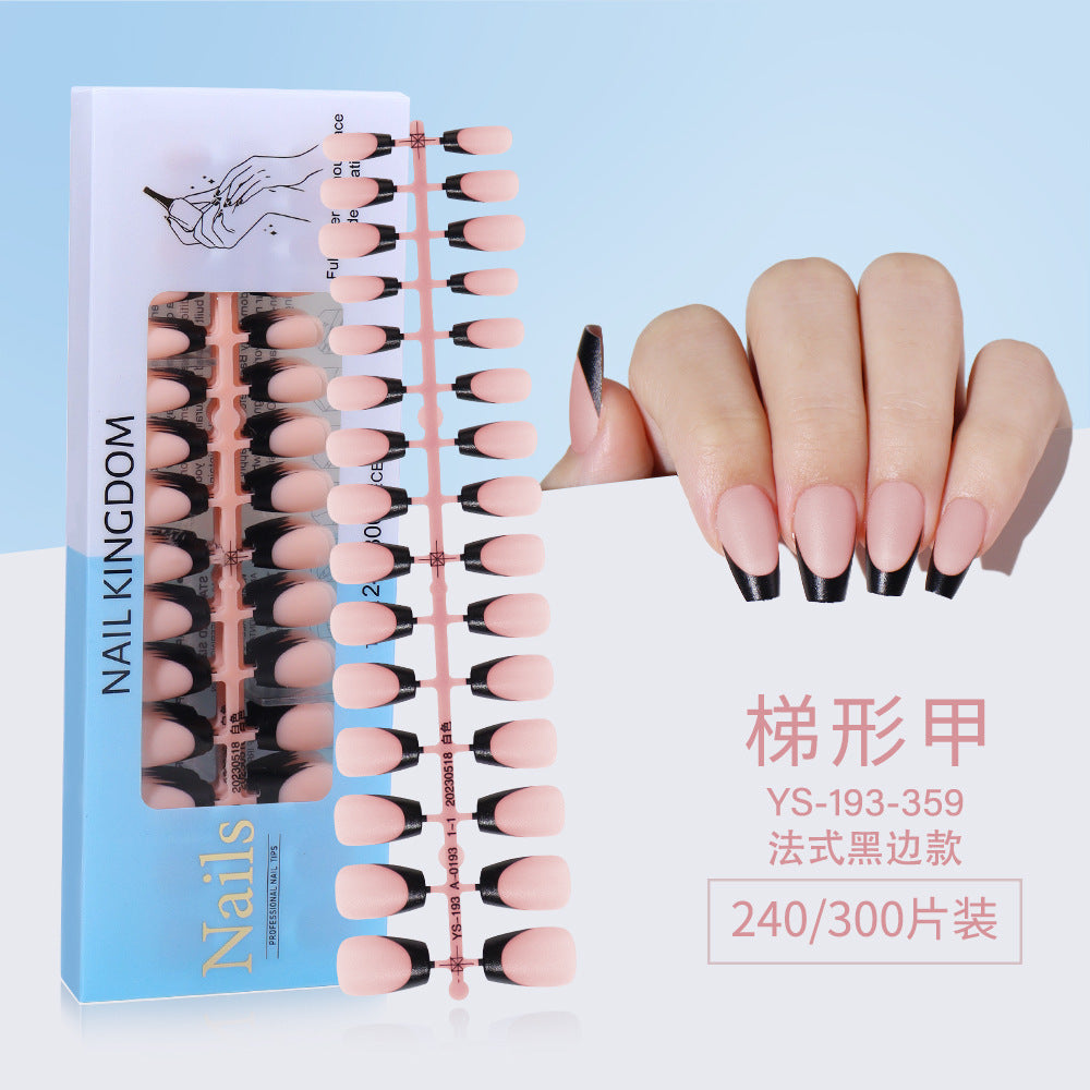 Nail Tips New French press on nails 240 pieces boxed fake nail manicure work in progress matte full sticker French nail piece