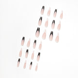 Ballet largo de pato mandarín francés en blanco y negro Uñas postizas para usar Arte de uñas terminado Parche de arte de uñas Uñas postizas Uñas removibles|365nails