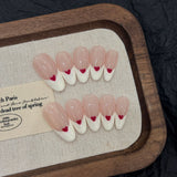 Sweet Wish Hand-painted Atmosphere French Simple Love White Sweet Sister Versatile Handmade nails | 365nails