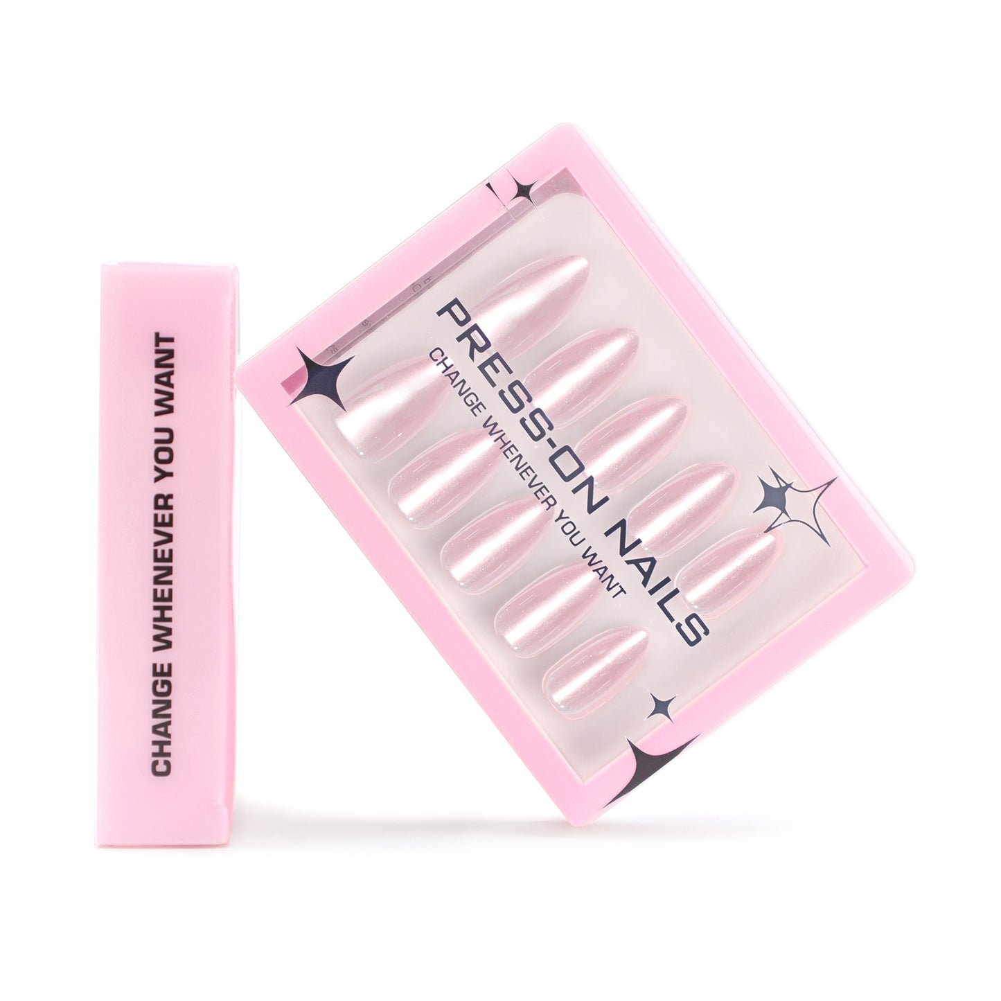 Simple cat eye almond manicure fake nails European and American cross-border short nail film Hailey style advanced sense wearing nail