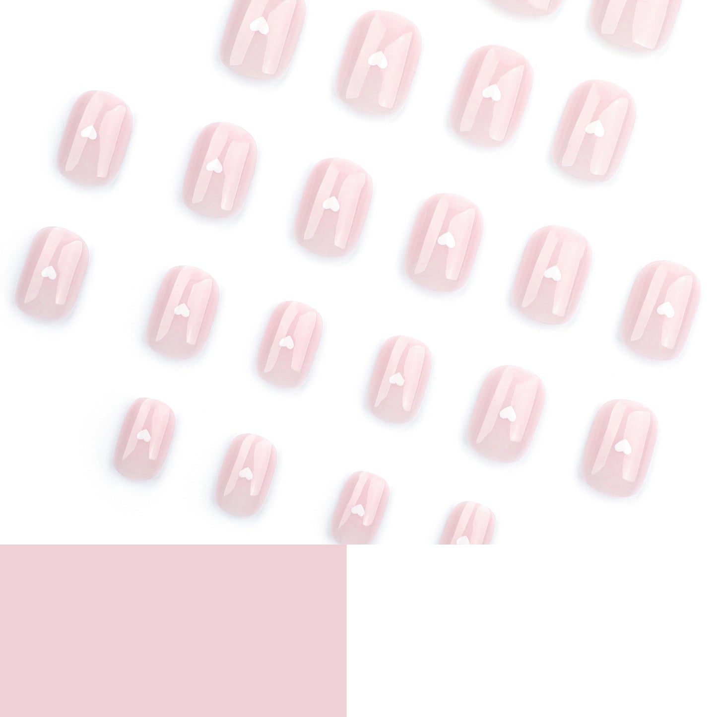 Unhas postiças nude, unhas brancas pequenas, peça de unha vestível, mini peça de unha vestível simples|365nails