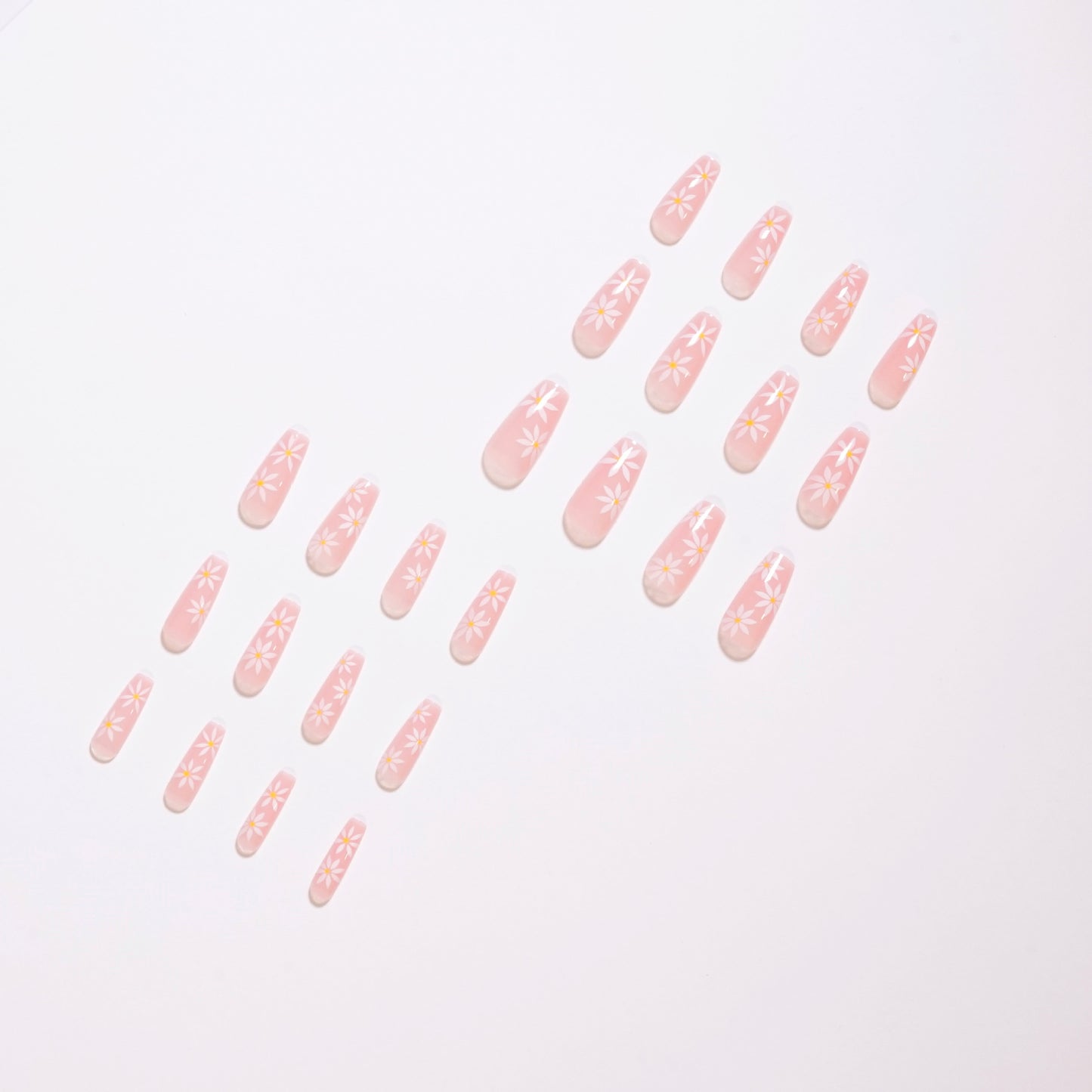 Unhas postiças finalizadas com girassol idílico, remendo de unha, remendo de unha, unha de pressão|365nails