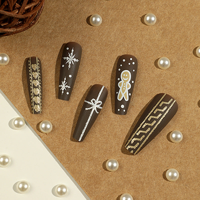 Nail art pieces Nail art finished Christmas gingerbread man bow love snowflake finished s wholesale|365nails