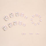 Uñas postizas de jazmín amarillo simple, uñas postizas, uñas postizas, uñas francesas lindas, uñas postizas especiales |365nails