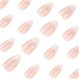Gradually change French white simple almonds press-on nails