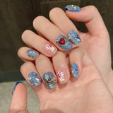Cool Spice Girls Color Diamond Style Kitten Short Handmade Wear nails | 365nails