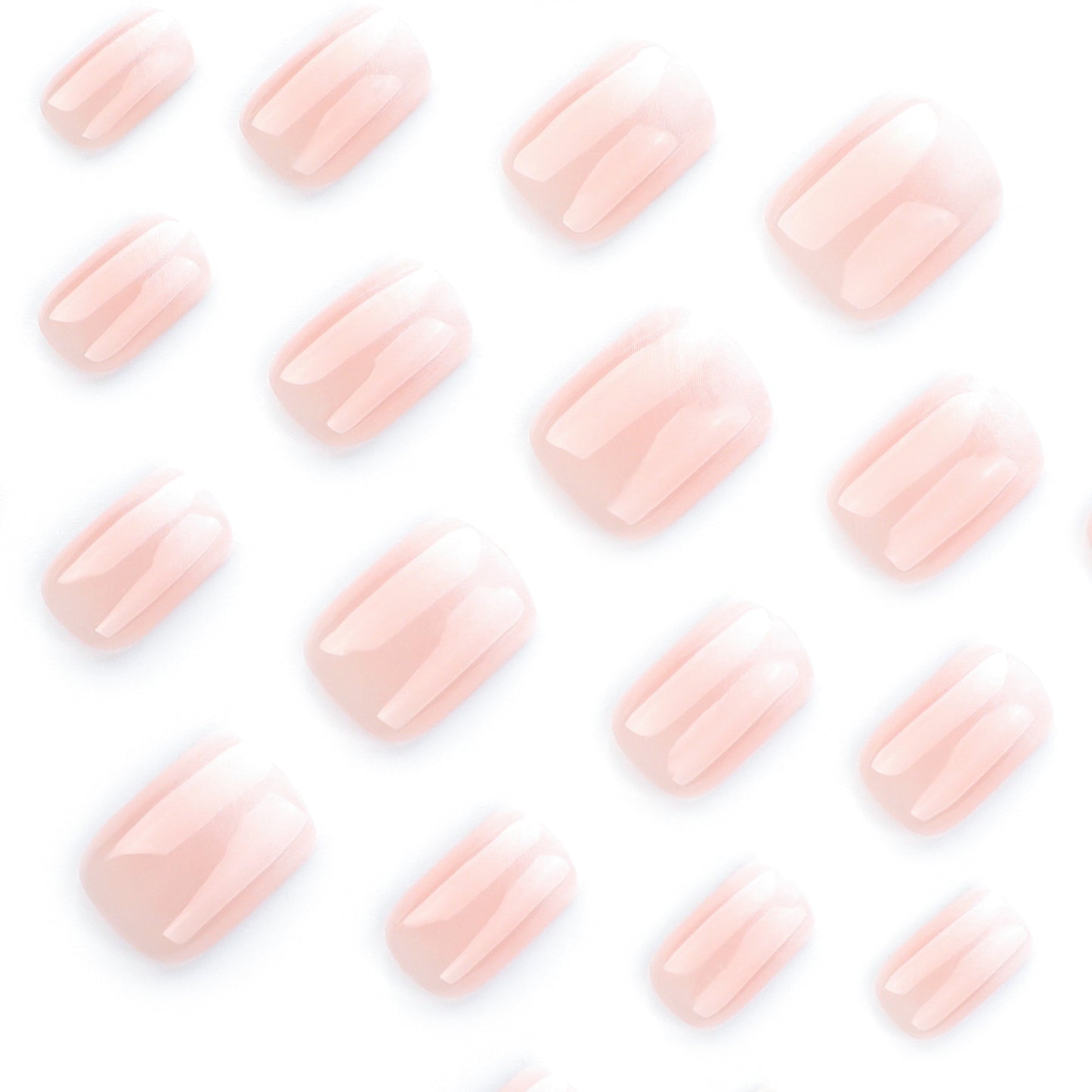 Minimalist temperament short manicure simple gradual change naked pink white short European square |365nails