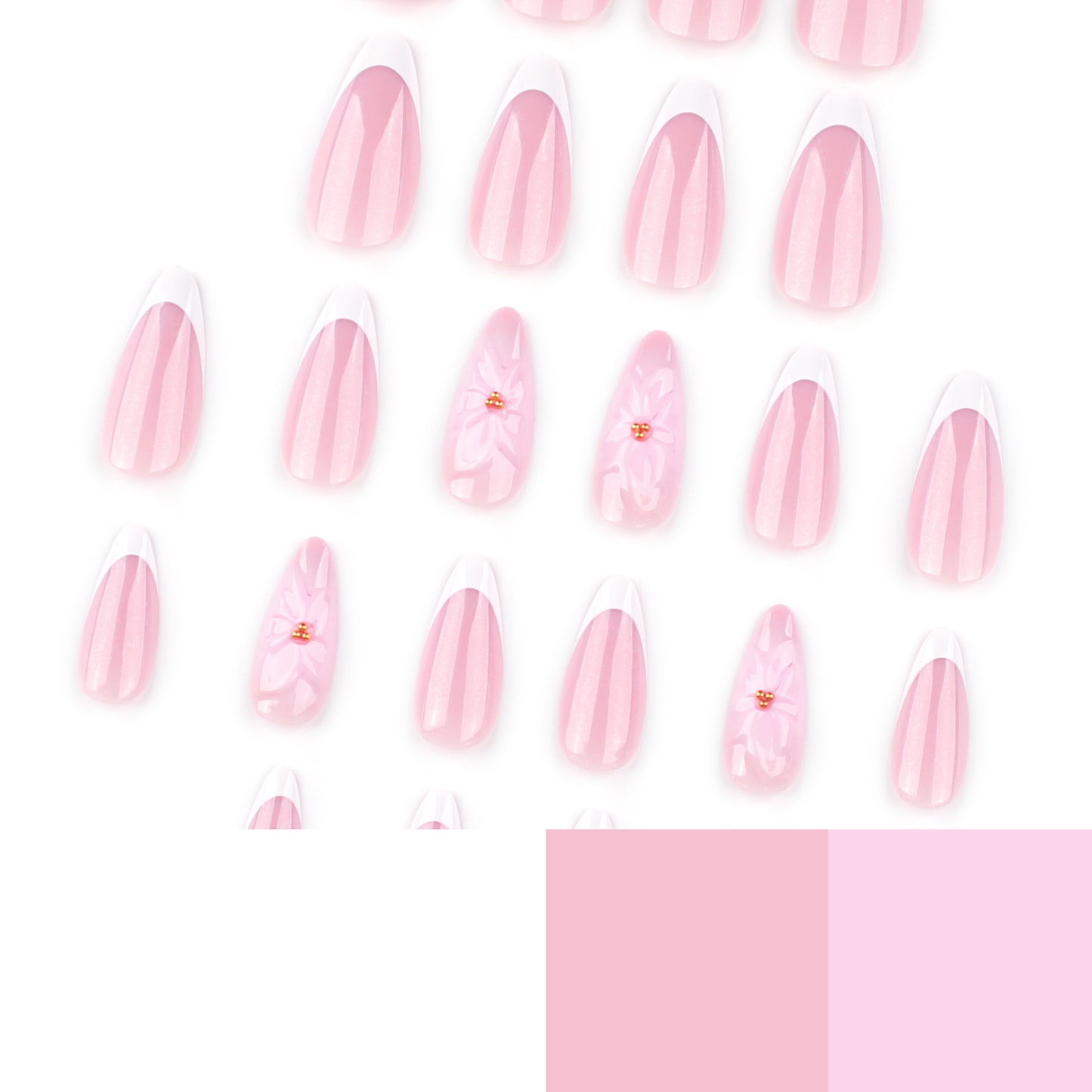 3D White Flower French Press-on nails【MOQ 5|×5】