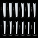 Nail Tips New extended denim nail piece,  XXXL fake nail transparent flat head nail piece French semi-sticker denim nail