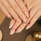 Christmas snowflake love snowman manicure short almond