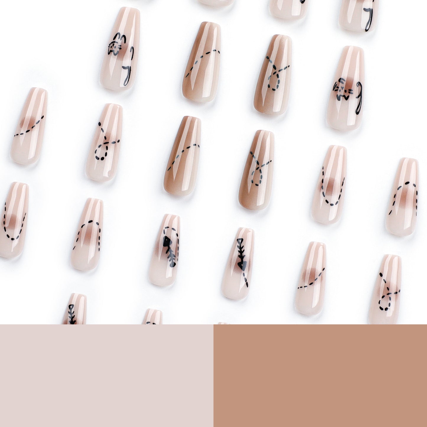 Simple line treaty manicure nail sticker cute cartoon manicure piece ballet finished product wholesale|365nails