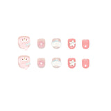 Uñas infantiles tiernas y juguetonas con diseño de conejo rosa, flores y estrellas de amor | 365nails