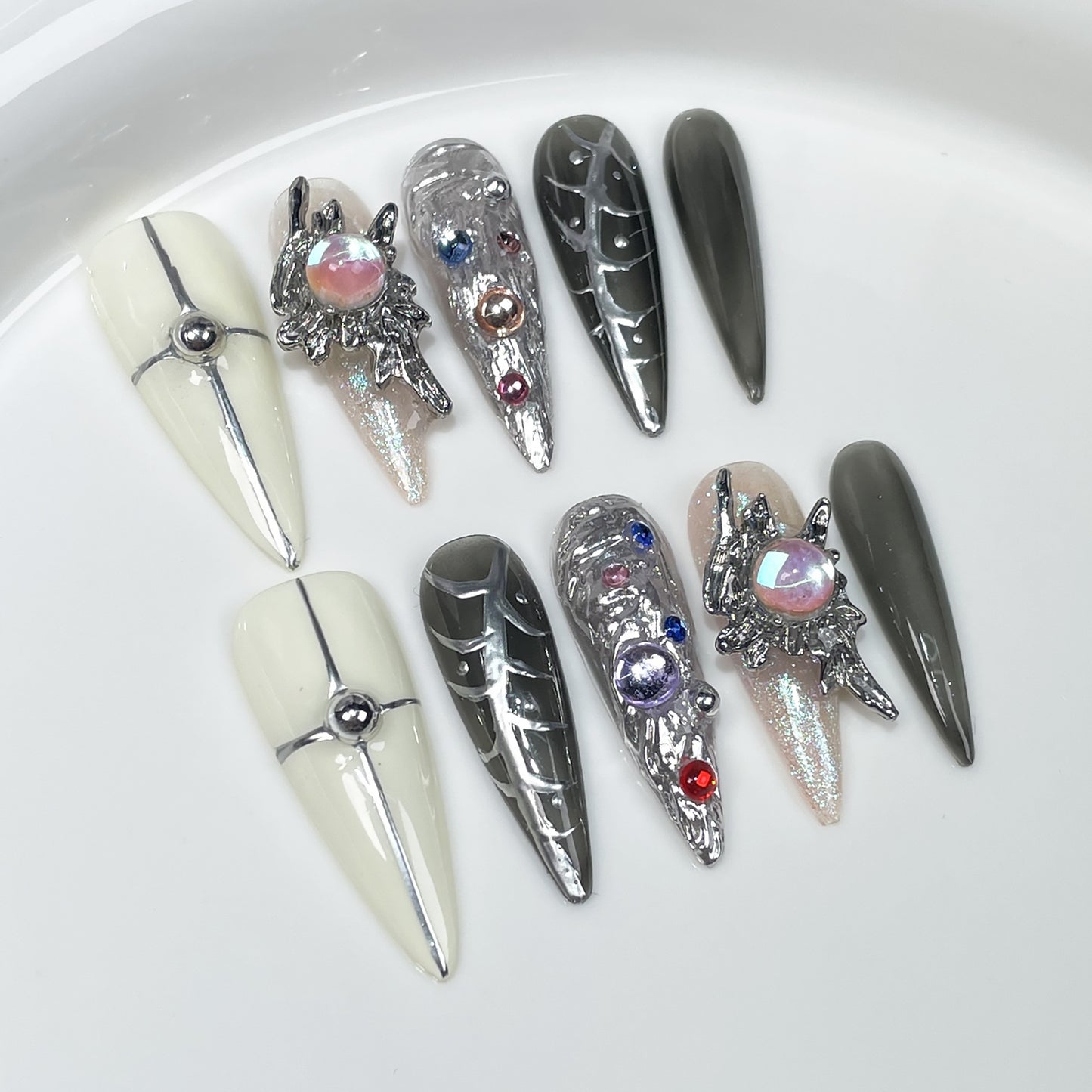 Spice Girls Long Tip Nail Patch Hand-painted Metal Shaping Handmade Press-on Nails press-on nails Patch Wholesale|365nails