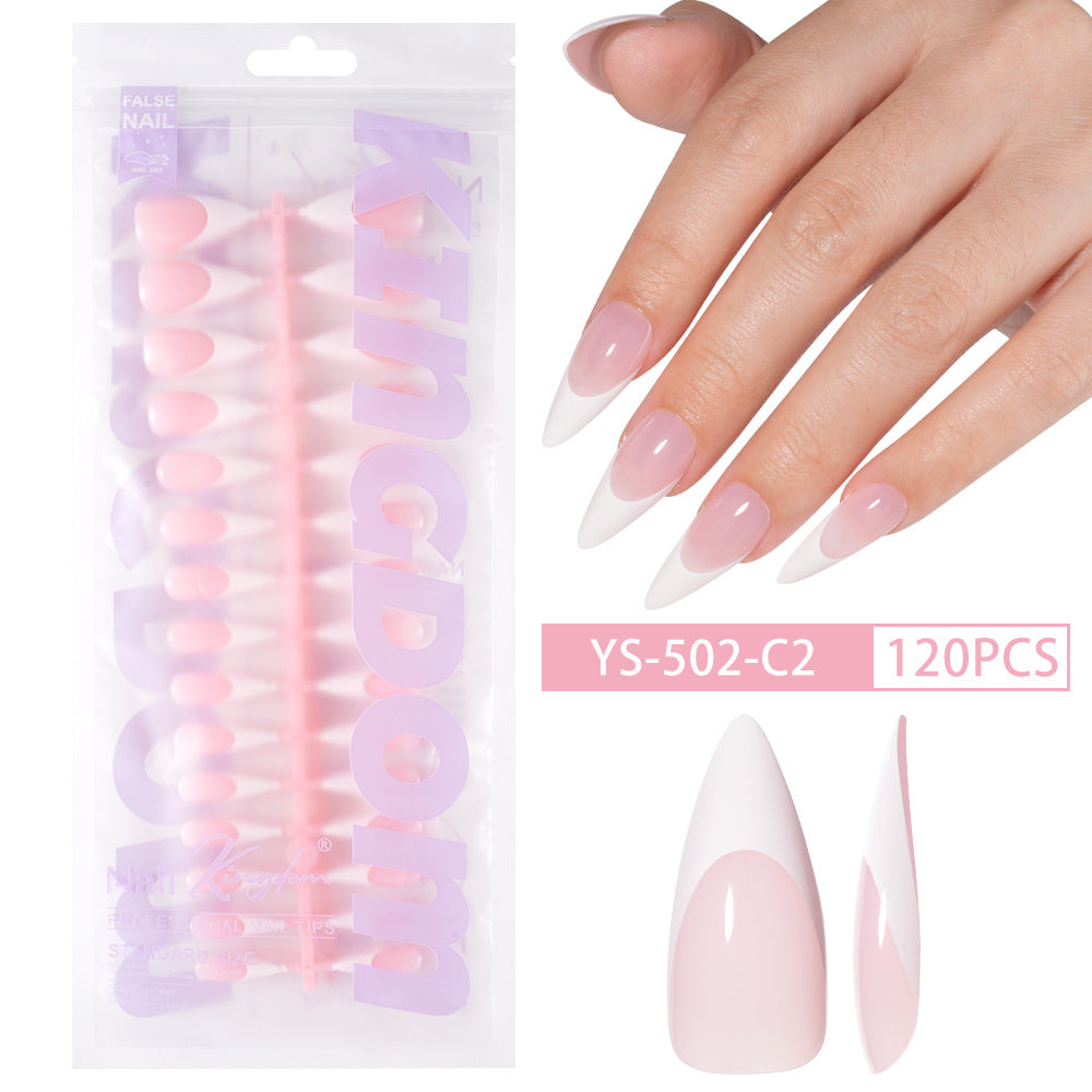 Nail tips French press on nails, simple long ladder manicure removable fake nails 120 pieces, prefabricated nail wholesale