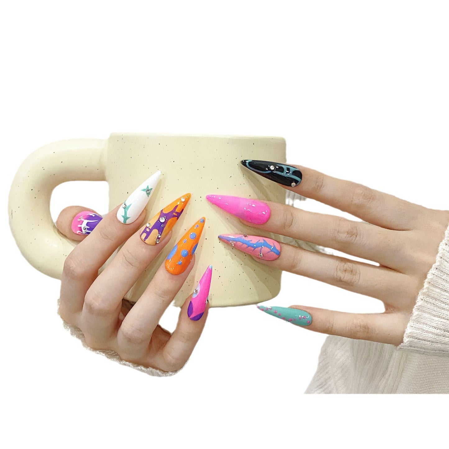 Pure handmade press on nails nail art fake nails beauty | 365nails