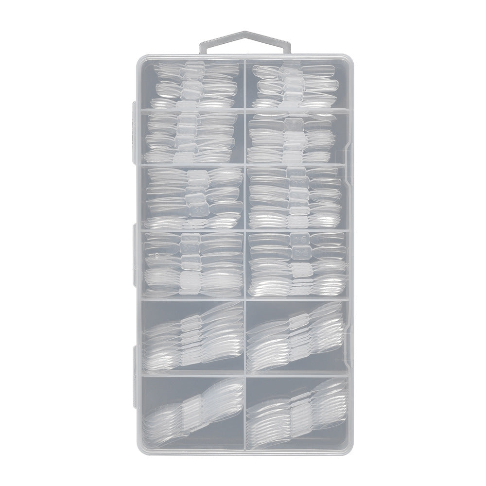 Nail Tips Nail art extension nail mold 120 pieces boxed, no paper holder, no trace oval with scale line, rapid phototherapy nail film wholesale