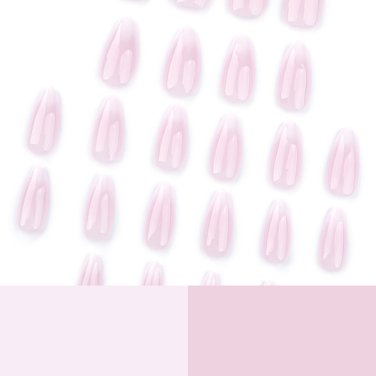 Peça de unha vestível com mudança gradual rosa e branca, minimalista, destacável, arte de unha curta amêndoa, repetível, atacado |365nails