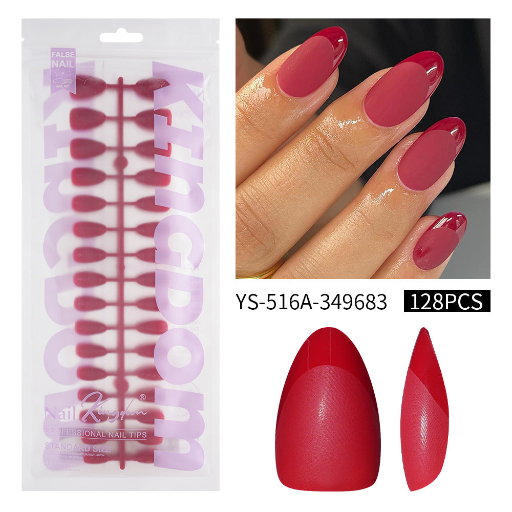 Nail Tips popular French press on nails almond nail short matte removable fake nail 128 pieces bagged nail art