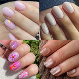 Nail Tips New short round nail piece, bagged short full sticker transparent fake nail manicure, hand-worn nail short square round nail piece