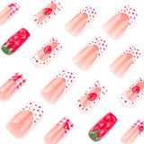 3D three-dimensional strawberry explosion sweet French press-on nails